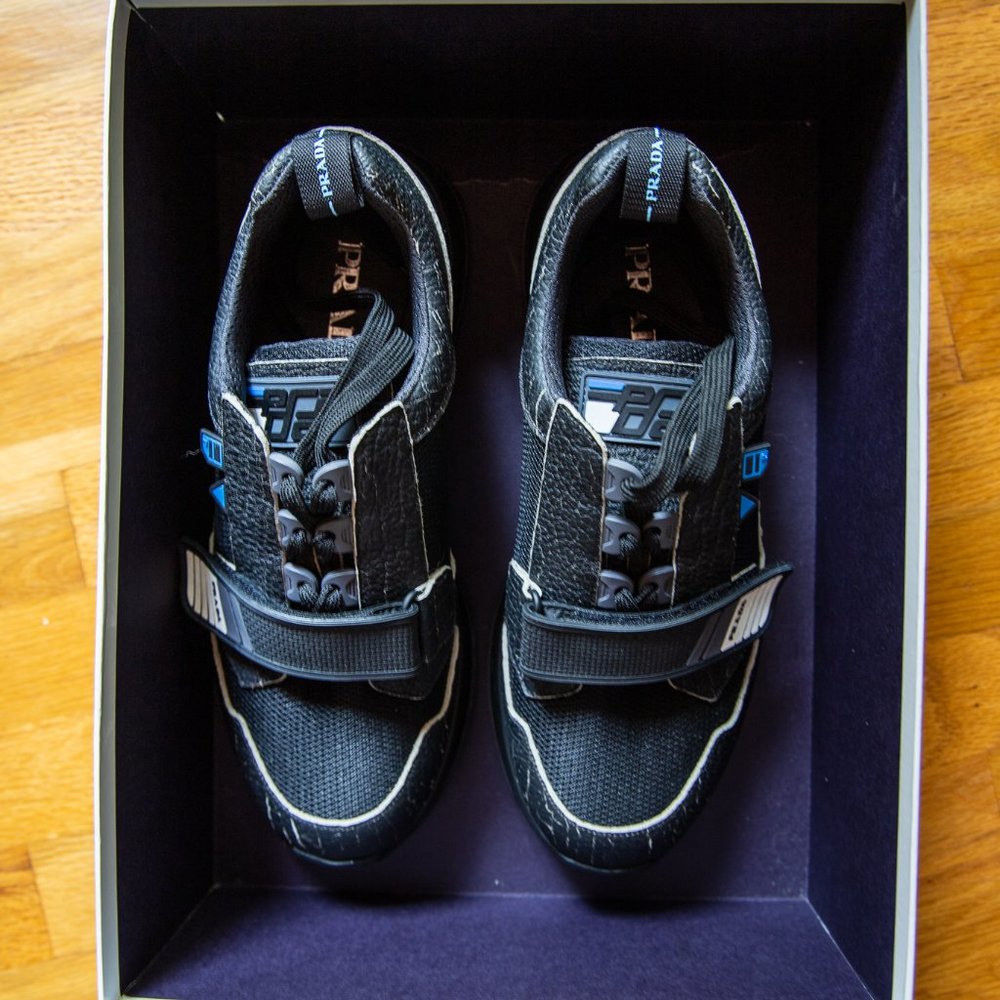 Prada Mechano Sneaker in cracked black leather - Picture 3 of 10